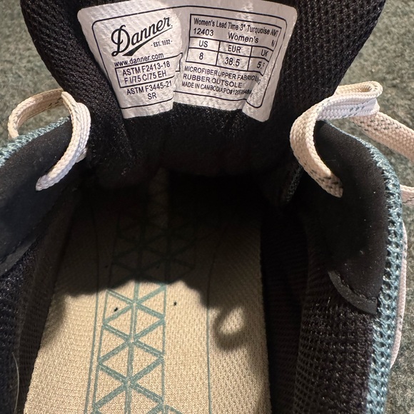 Danner Lead Time Sneaker with Composite Toe in Beige and Turquoise - Picture 4 of 8